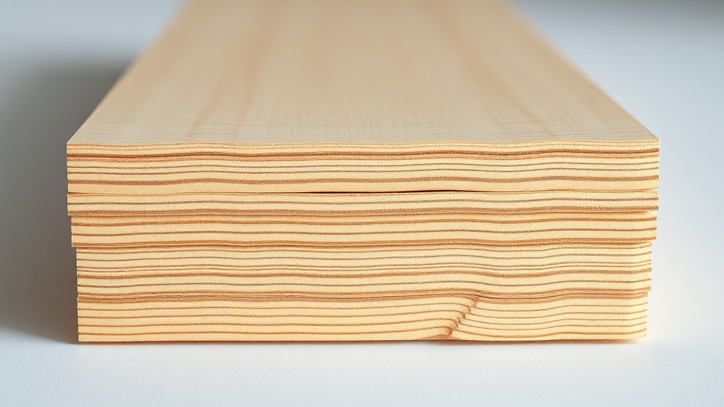 탁구 블레이드의 단면을 보여주는 이미지로 5겹과 7겹 합판의 층 구조 차이를 시각적으로 설명함